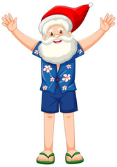 Santa Claus cartoon character in summer costume