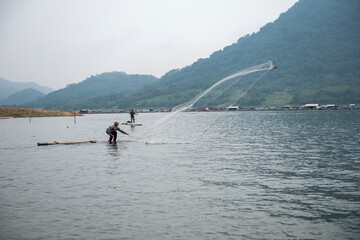 kite surfing on the lake