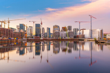  Oslo downtown city skyline cityscape in Norway