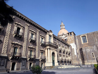 Fototapeta na wymiar Monastery of San Nicolo l'Arena, currently the University of Catania in Catania, Sicily, ITALY