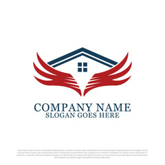 Wing house logo design, military house logo template, best for business and company logo