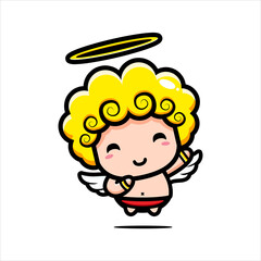 Design cute cupid characters in cute poses