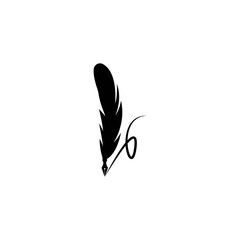 Feather Pen Write Logo Template, Design Vector, Emblem, Design Concept, Creative Symbol, Icon
