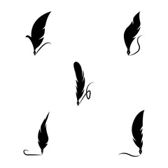 Feather Pen Write Logo Template, Design Vector, Emblem, Design Concept, Creative Symbol, Icon