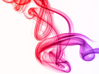 swirling movement of colorful smoke group, abstract line Isolated on white background