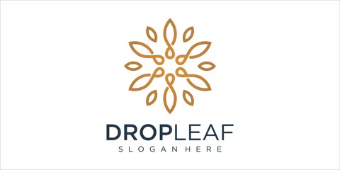 Creative elegant floral rose with leaf element logo design and business card. logo for beauty, cosmetics, yoga and spa.