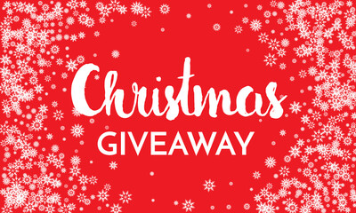 Fototapeta na wymiar Christmas giveaway - banner template. Christmas Giveaway phrase on red background. Vector illustration