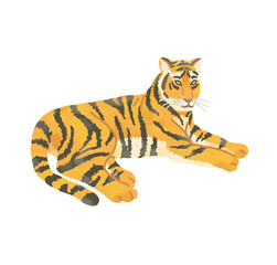 Fototapeta na wymiar 年賀状　リアルでオシャレな虎のイラストのカット