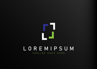 Fototapeta premium Camera focus logo design. Vector illustration of abstract camera shutter. Modern line logo design template