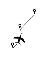 airplane with location icon,vector best flat icon.
