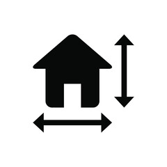 House dimensions icon vector graphic illustration