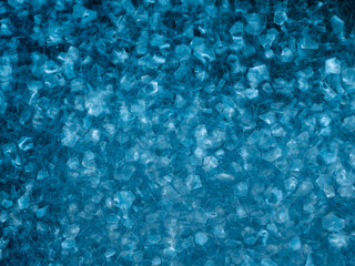 Close up macro and abstract image of blue soap bubbles