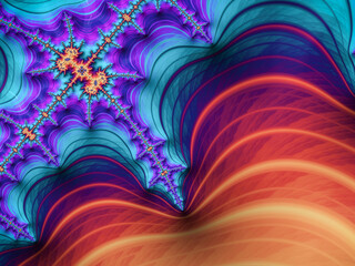 Abstract Digitally Created Fractal Design Colourful