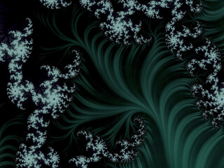 Abstract Floral Green Fractal