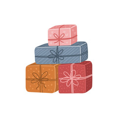 Hand drawn gift boxes vector illustration. Cute Christmas present packages, new year isolated design element