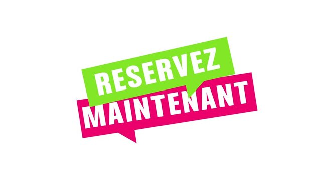 r&eacute;servez maintenant, vecteur animation