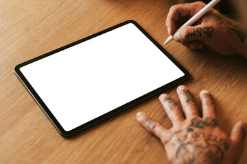 Blank digital tablet screen mockup