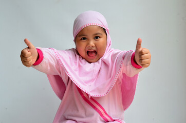 portrait of an asian girl kindergarten with a happy expression