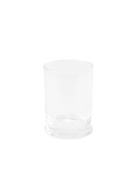 Empty glass for water, juice or milk on white background