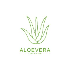 aloevera logo template vector icon concept