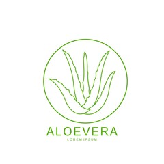 Fototapeta premium aloevera logo template vector icon concept