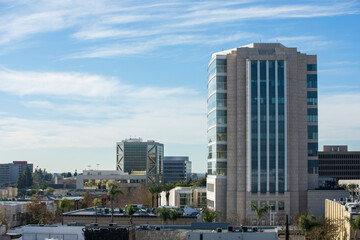 Daytime skyline view of downtown Santa Ana, California, USA.