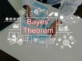  Financial concept about Bayes' Theorem with phrase on the page.