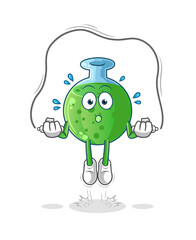 chemical glass jump rope exercise. character vector