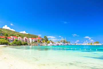 Obraz premium A beach marina in Ochio Rios, Jamaica.