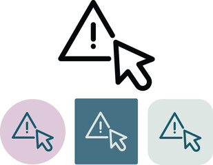 Warning sign with Arrow Cursor Vector Icon