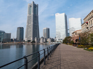 Naklejka premium 日本の横浜の風景。横浜の人気の観光地。