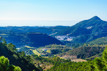Naklejka na ściany i meble Spanish green andalusian mountains view.