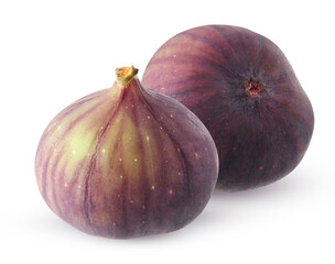 purple figs isolated on white background.