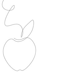Apple fruit silhouette on white background, vector illustration