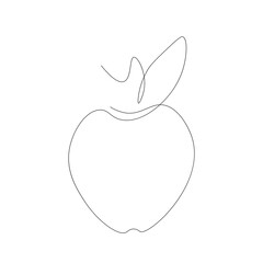 Apple fruit on white background silhouette, vector illustration