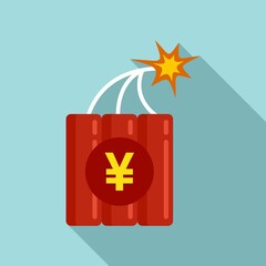 Trade war dynamite icon. Flat illustration of trade war dynamite vector icon for web design