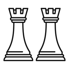 Trade war chess icon. Outline trade war chess vector icon for web design isolated on white background