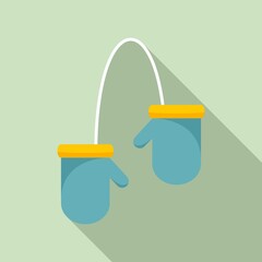 Obraz premium Sweden winter gloves icon. Flat illustration of Sweden winter gloves vector icon for web design