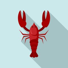 Swedish red crayfish icon. Flat illustration of swedish red crayfish vector icon for web design