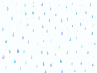 雨の滴の模様イラストイメージ　水彩画
