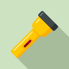 Industrial climber flashlight icon. Flat illustration of industrial climber flashlight vector icon for web design