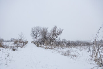 snowy landscape of in zaragoza spain