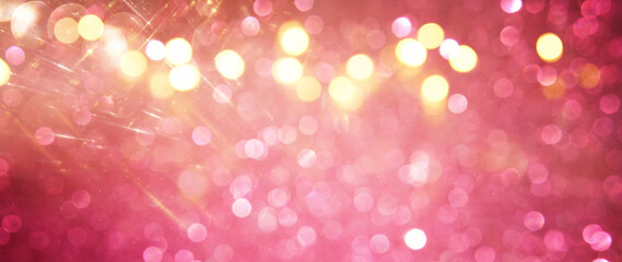 purple and pink glitter vintage lights background. defocused