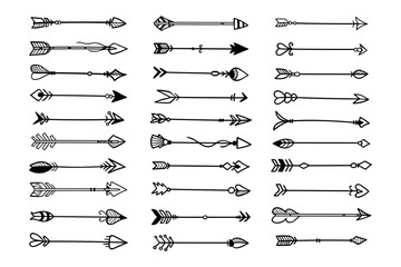 Hand drawn ethnic arrows boho style