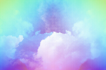 gradient halftone abstract background. sky and clouds vivid colors