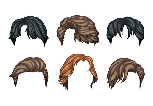 Set of Variety man hairstyles