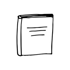 book icon. sketch hand drawn doodle style. vector minimalism monochrome. education, instruction, notebook.
