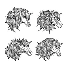 Set of unicorn decoration cutting design © coz1421