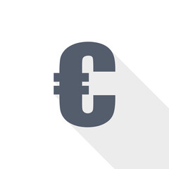 Euro vector icon, flat design illustration in eps 10