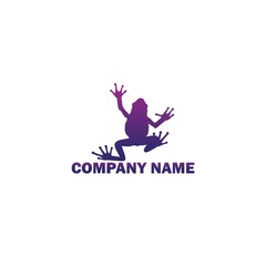 Frog logo icon with beautiful purple gradations